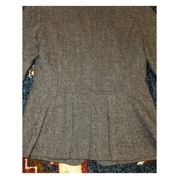 Hive and Honey Brown Herringbone Blazer Wool Blend Size Small - Picture 7 of 9